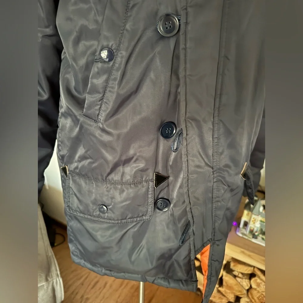 Men's 1970’s Sears Vintage Blue and Orange Snorkel Parka Coat